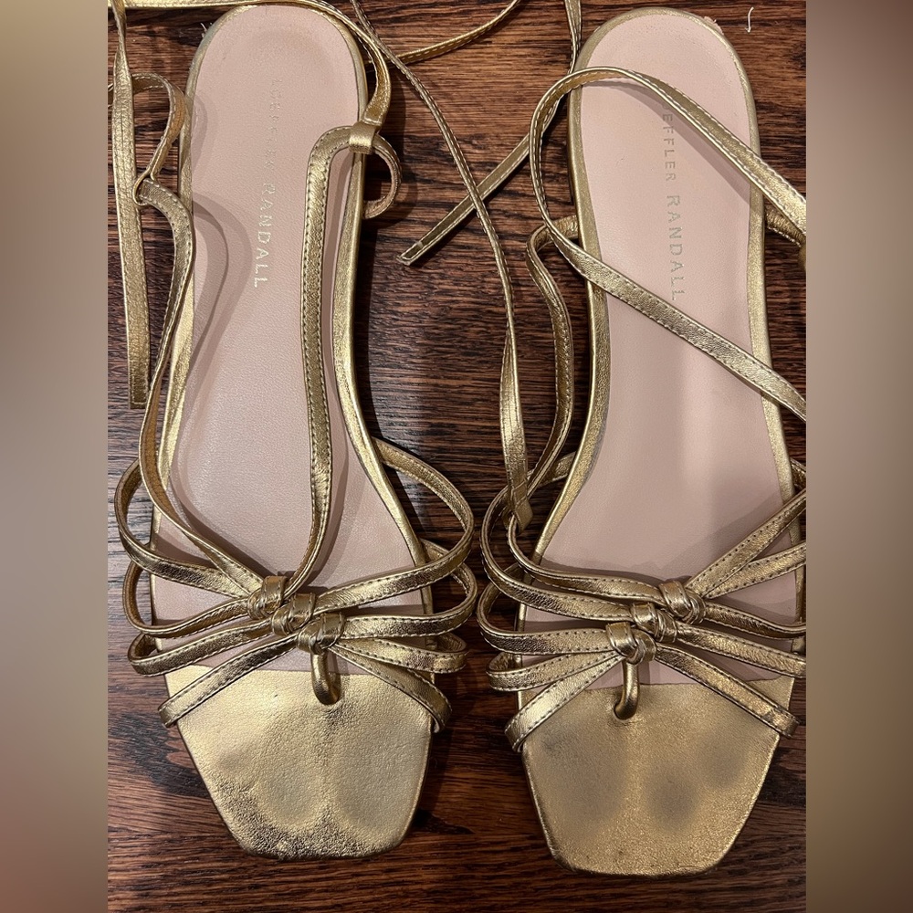 Loeffler Randall Gold Strappy Sandals